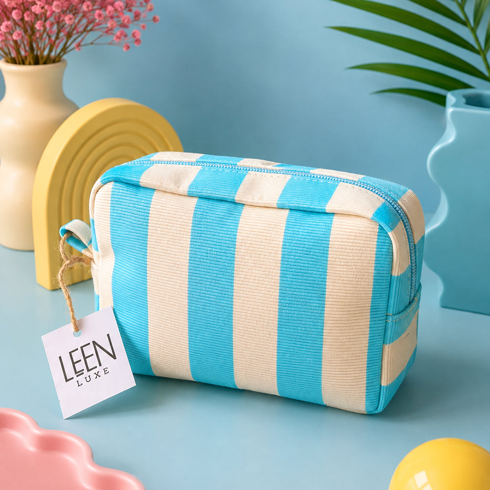 Candy Stripe Pouch (Blue)