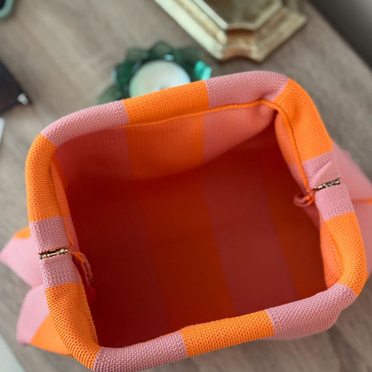 Harbor Stripe Pouch (Pink n Neon)