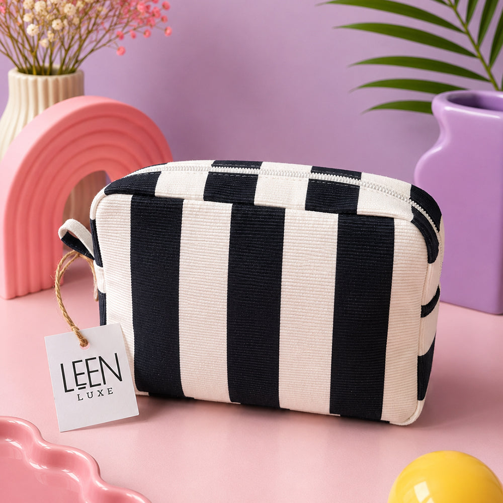 Candy Stripe Pouch (Black n White)