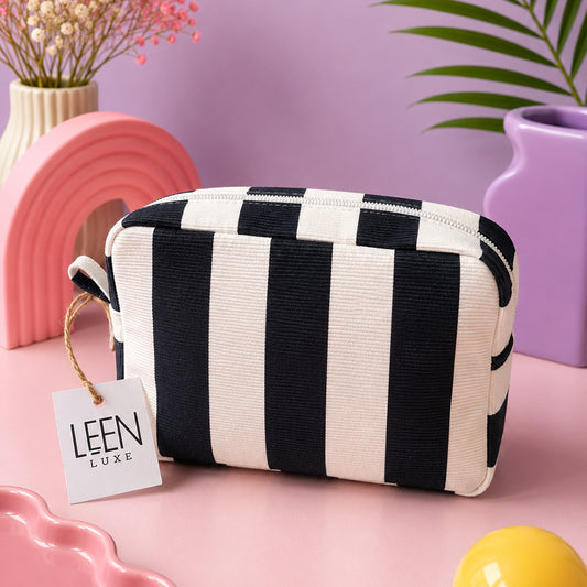 Candy Stripe Pouch (Black n White)