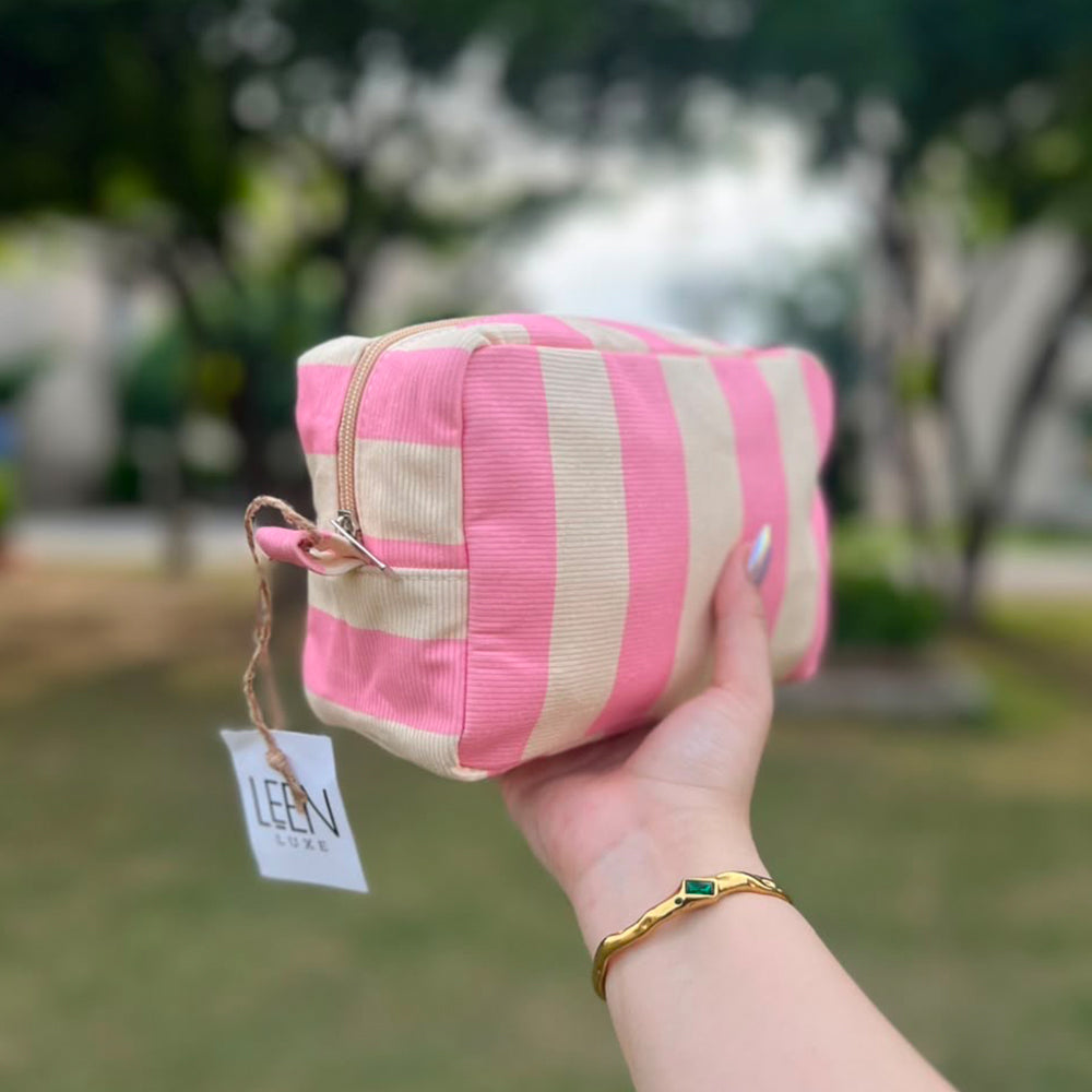 Candy Stripe Pouch (Pink)