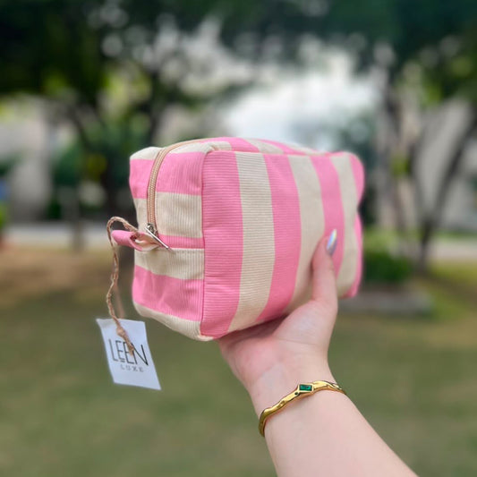 Candy Stripe Pouch (Pink)