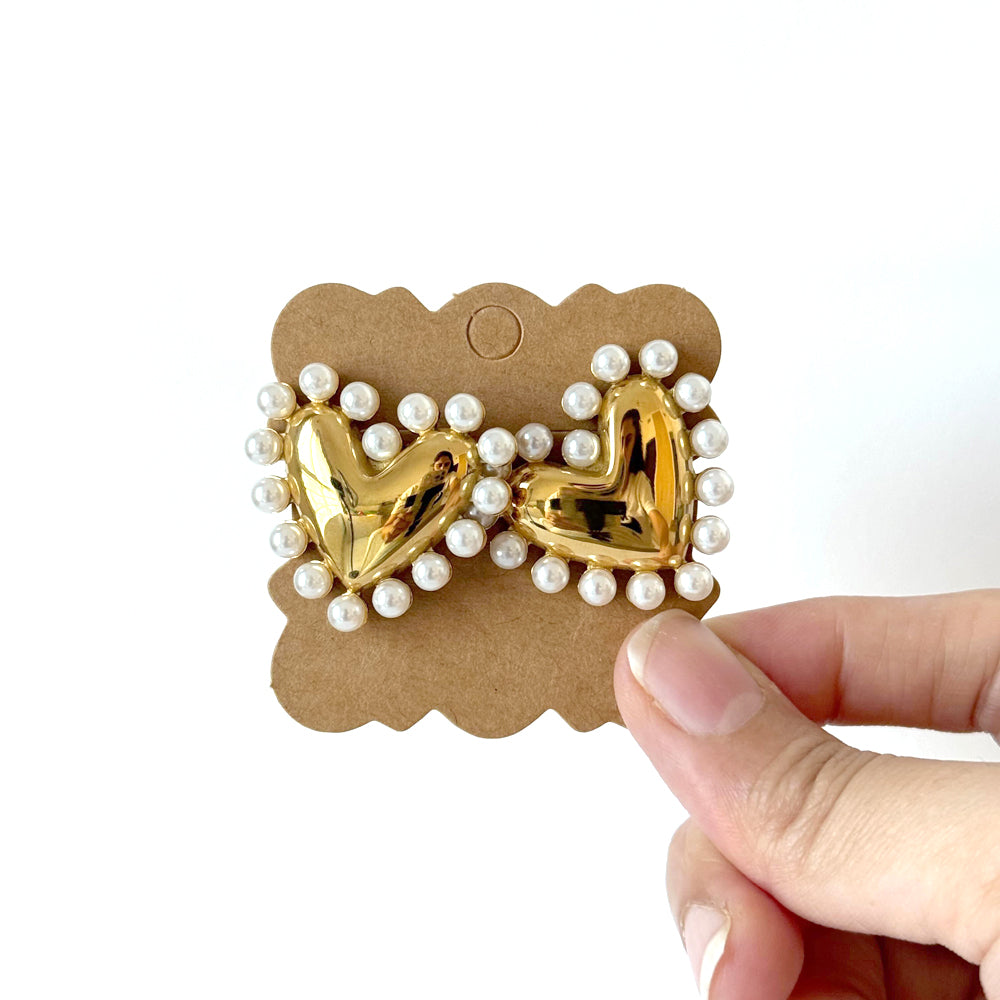 Pearl Heart Earrings
