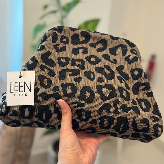 Leopard Luxe Pouch (Desert Taupe)