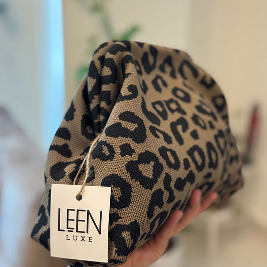 Leopard Luxe Pouch (Desert Taupe)