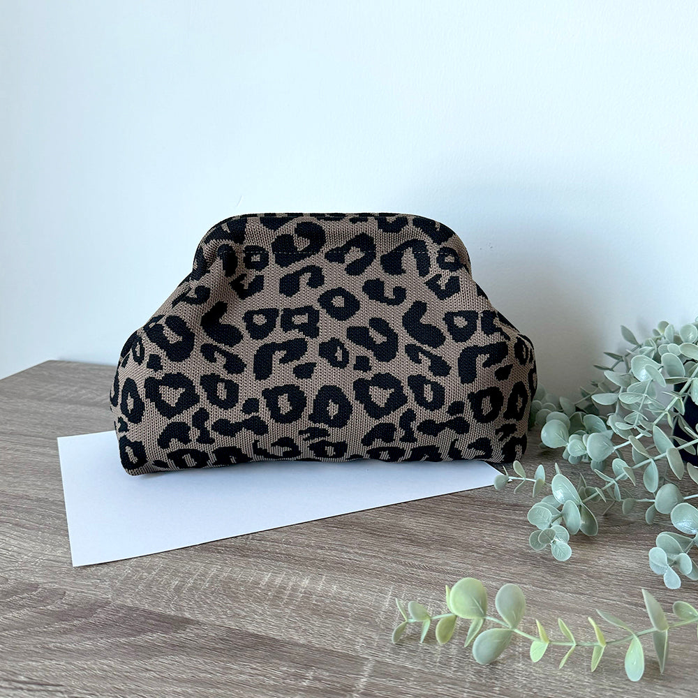 Leopard Luxe Pouch (Desert Taupe)