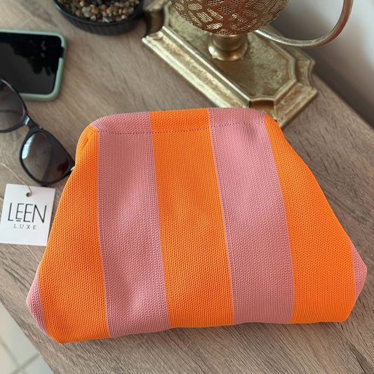 Harbor Stripe Pouch (Pink n Neon)