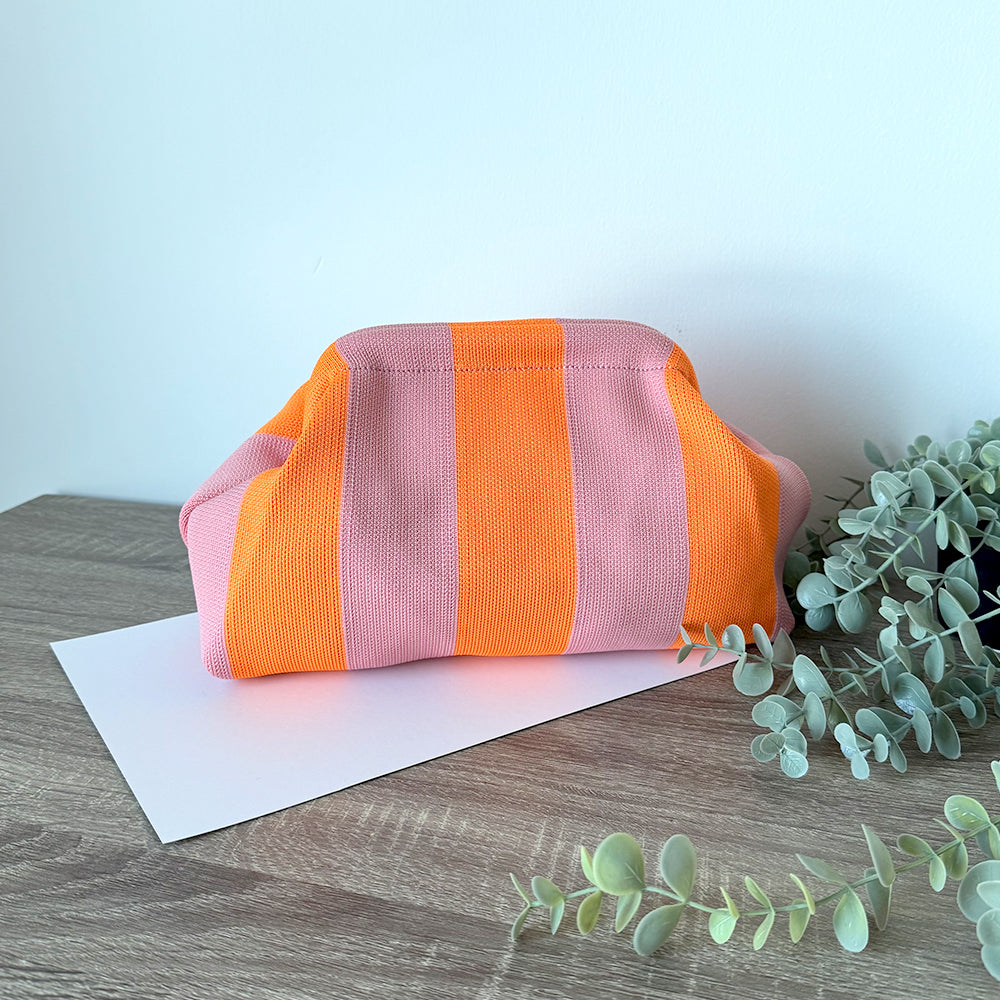 Harbor Stripe Pouch (Pink n Neon)