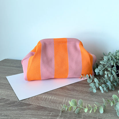 Harbor Stripe Pouch (Pink n Neon)