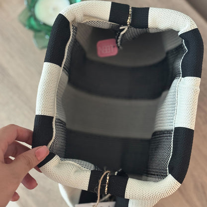 Harbor Stripe Pouch (Black n White)