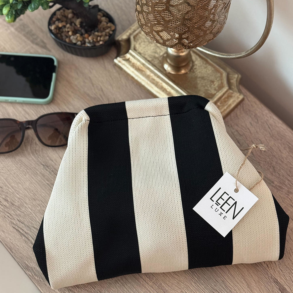Harbor Stripe Pouch (Black n White)