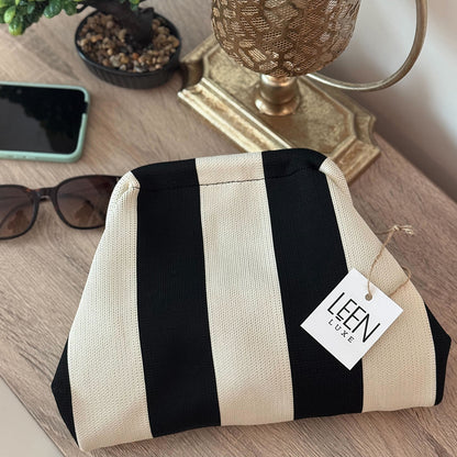 Harbor Stripe Pouch (Black n White)