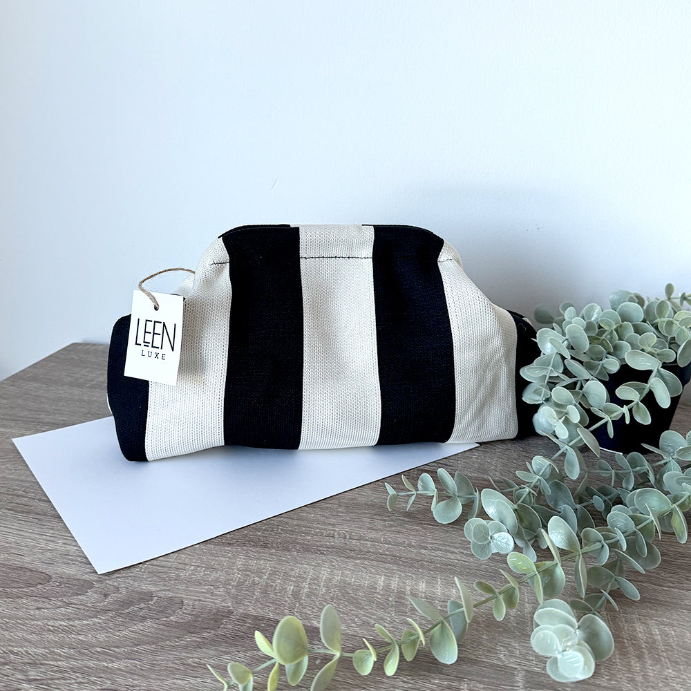 Harbor Stripe Pouch (Black n White)