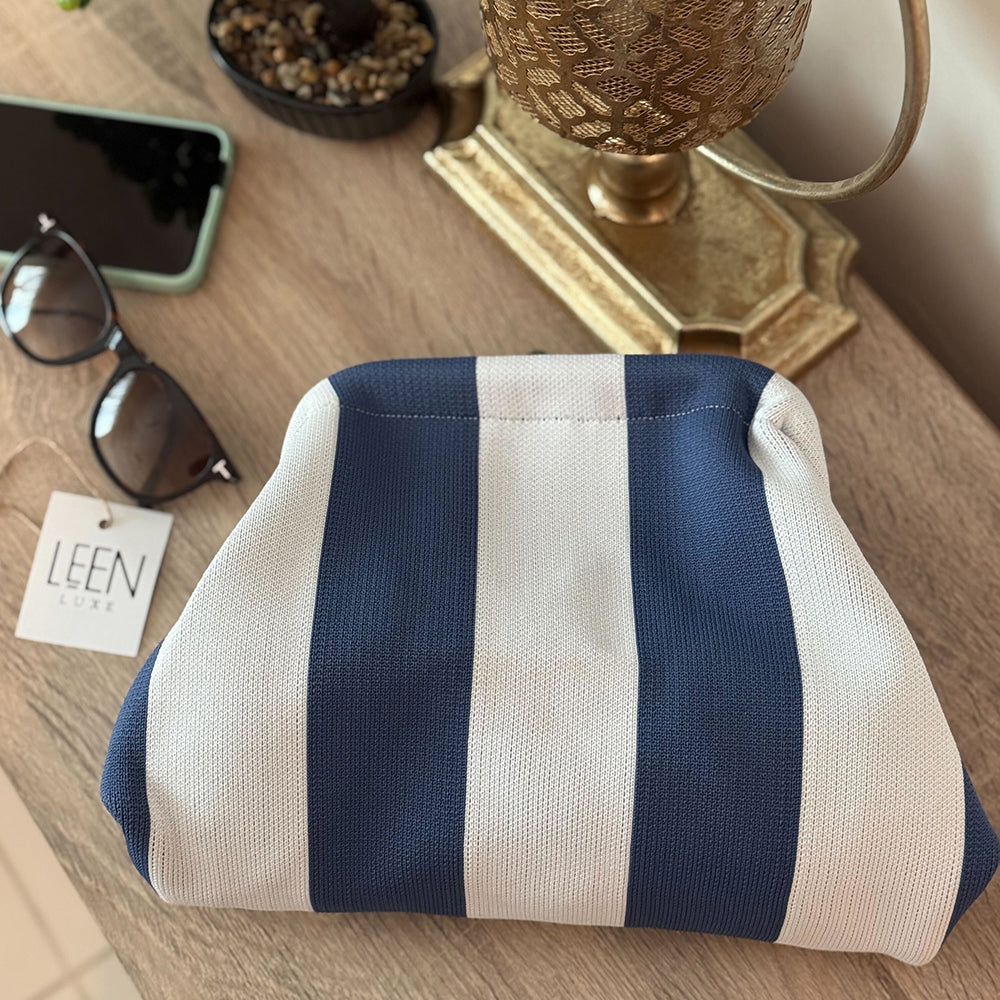 Harbor Stripe Pouch ( Blue n White)