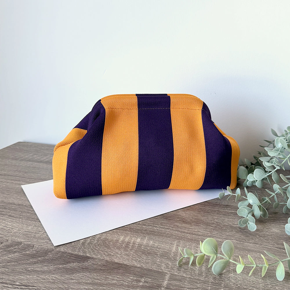 Harbor Stripe Pouch (Orange n Dark Purple)